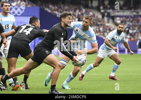 Andrew Knewstubb (Nouvelle-Zélande), Rugby Sevens, Men's demi-finale entre la Nouvelle-Zélande et l'Argentine lors des Jeux Olympiques de Paris 2024 le 27 juillet 2024 au stade de France à Saint-Denis, France Banque D'Images