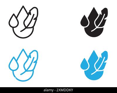 marque de logo de ligne vectorielle d'icône hypoallergénique ou style de contour de collection d'ensemble de symboles Illustration de Vecteur