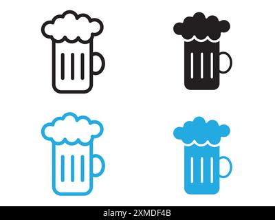 oktoberfest icône de marque de logo de ligne vectorielle ou de style de contour de collection de jeu de symboles Illustration de Vecteur