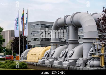 Site de production Siemens Energy à Muellheim an der Ruhr, Turbosatz Schelle, turbine de 60 mégawatts à partir de 1934, Rhénanie du Nord-Westphalie, Allemagne Banque D'Images