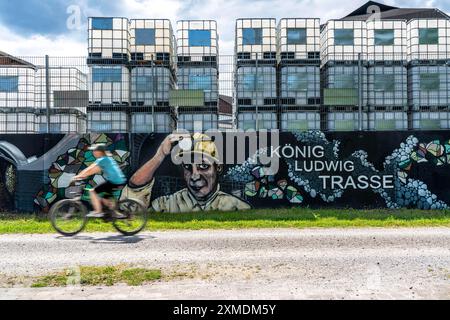 Koenig-Ludwig-Trasse à Recklinghausen, piste cyclable et pédestre sur une ancienne ligne de chemin de fer reliant Castrop-Rauxel à Recklinghausen, qui reliait Banque D'Images