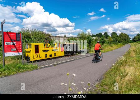 Koenig-Ludwig-Trasse à Recklinghausen, piste cyclable et pédestre sur une ancienne ligne de chemin de fer reliant Castrop-Rauxel à Recklinghausen, qui reliait Banque D'Images