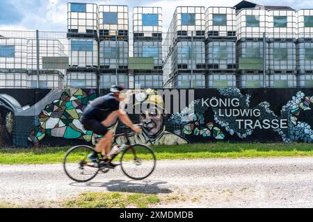 Koenig-Ludwig-Trasse à Recklinghausen, piste cyclable et pédestre sur une ancienne ligne de chemin de fer reliant Castrop-Rauxel à Recklinghausen, qui reliait Banque D'Images