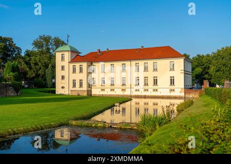 Vieux village de Westerholt, quartier classé de Herten Westerholt, plus de 60 vieilles maisons à colombages bien rénovées forment un centre historique du village Banque D'Images