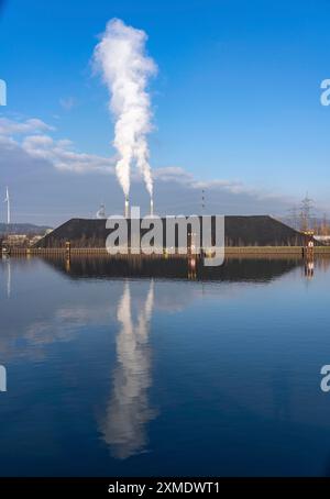 Stockage de charbon, stockage de charbon, charbon vapeur, pour la centrale thermique STEAG Herne, dans les cheminées de fond de l'AGR Abfallentsorgungs-Gesellschaft Banque D'Images