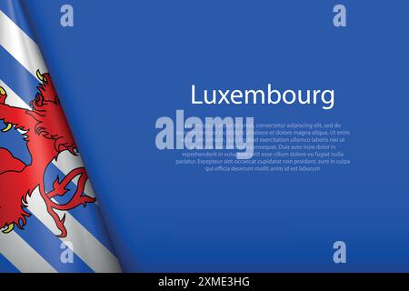 3d drapeau Luxembourg, province de Belgique, isolé sur fond avec copyspace Illustration de Vecteur