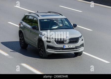 ISTANBUL, TURQUIE - 27 JUILLET 2024 : Skoda Kodiaq est un VUS de taille moyenne, fabriqué par le constructeur tchèque Skoda Auto. Le véhicule est basé sur le m de VW Group Banque D'Images