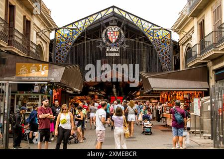 Der Mercat de Sant Josep de la Boqueria ist der beruehmteste Markt Barcelonas Banque D'Images