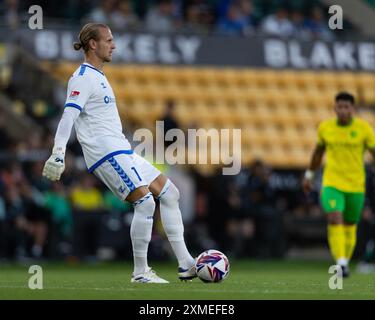 Norwich, Royaume-Uni, 26 juillet 2024. Dominik Reimann du FC Magdeburg, lors de Norwich vs FC Magdeburg Pre-Season Friendly, Carrow Road, Norwich, UK, 26.07.2024 Banque D'Images