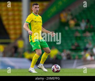 Norwich, Royaume-Uni, 26 juillet 2024. Kenny McLean de Norwich City, lors de Norwich vs FC Magdeburg Pre-Season Friendly, Carrow Road, Norwich, Royaume-Uni, 26.07.2024 Banque D'Images