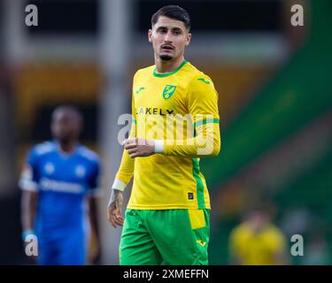 Norwich, Royaume-Uni, 26 juillet 2024. Borja Sainz de Norwich City, lors de Norwich vs FC Magdeburg Pre-Season Friendly, Carrow Road, Norwich, Royaume-Uni, 26.07.2024 Banque D'Images