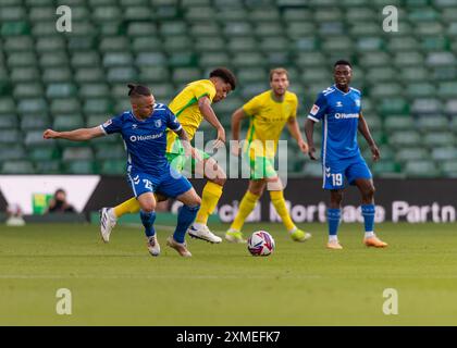 Norwich, Royaume-Uni, 26 juillet 2024. Gabriel Sara de Norwich City, lors de Norwich vs FC Magdeburg Pre-Season Friendly, Carrow Road, Norwich, Royaume-Uni, 26.07.2024 Banque D'Images