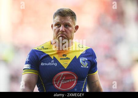 Wigan, Angleterre - 26 juillet 2024 - Luke Yates de Warrington Wolves. Rugby League Betfred Super League , Wigan Warriors vs Warrington Wolves au Brick Community Stadium, Wigan, Royaume-Uni Dean Williams Banque D'Images