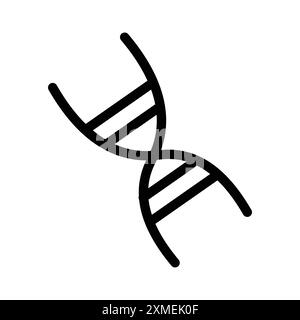 Icône ADN définie dans un style de contour de ligne mince et signe vectoriel linéaire Illustration de Vecteur