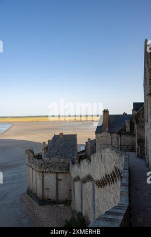 'Les Rempars', Mont Saint Michel, Normandie, France Banque D'Images