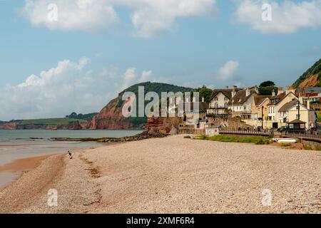 La plage de Sidmouth, Devon, Angleterre Banque D'Images