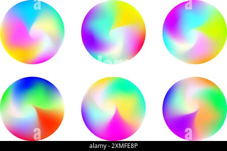 arrière-plans en cercle dégradé. les couleurs abstraites mélangent le maillage. Illustration vectorielle Illustration de Vecteur