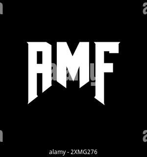 Conception de logo de lettre AMF pour la société de technologie. Combinaison de couleurs noir et blanc de conception de logo AMF. Logo AMF, vecteur AMF, conception AMF, icône AMF, ALPHE AMF Illustration de Vecteur