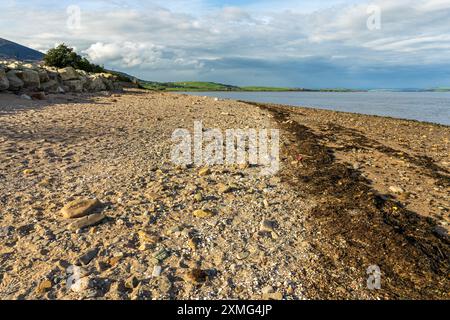 Carsethorn, Dumfries et Galloway, Écosse, Royaume-Uni - 16 octobre 2023 : la plage sur les rives de l'intestin de Carse Banque D'Images