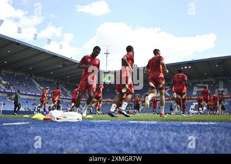 Genk, Belgique. 28 juillet 2024. Les joueurs de Standard photographiés avant un match de football entre le KRC Genk et le Standard de Liège, dimanche 28 juillet 2024 à Bruxelles, le jour de l'ouverture de la saison 2024-2025 de la première division du championnat belge 'Jupiler Pro League'. BELGA PHOTO JOHAN Eyckens crédit : Belga News Agency/Alamy Live News Banque D'Images