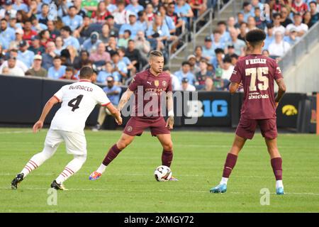 New York, États-Unis. 27 juillet 2024. Kalvin Phillips de Manchester City lors du match Manchester City vs AC Milan dans le cadre du match FC Series au Yankee Stadium de New York, NY, le 27 juillet 2024. (Photo par Efren Landaos/ Credit : Sipa USA/Alamy Live News Banque D'Images