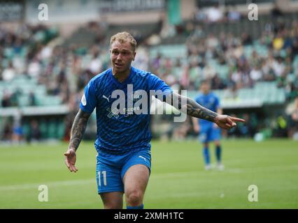 Easter Road Stadium Edinburgh.Scotland.UK.27th juillet 24 premier Sports Cup match Hibernian v Peterhead. Robert Ward de Peterhead crédit : eric mccowat/Alamy Live News Banque D'Images