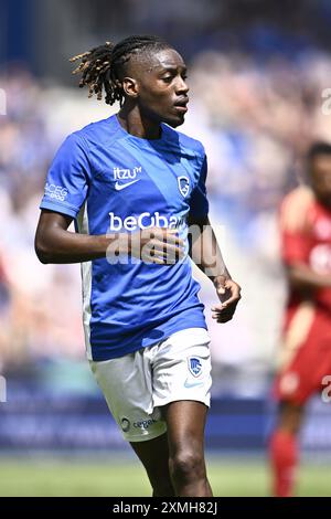 Genk, Belgique. 28 juillet 2024. Joris Kayembe de Genk photographié lors d'un match de football entre le KRC Genk et le Standard de Liège, dimanche 28 juillet 2024 à Bruxelles, le jour de l'ouverture de la saison 2024-2025 de la première division du championnat belge 'Jupiler Pro League'. BELGA PHOTO JOHAN Eyckens crédit : Belga News Agency/Alamy Live News Banque D'Images