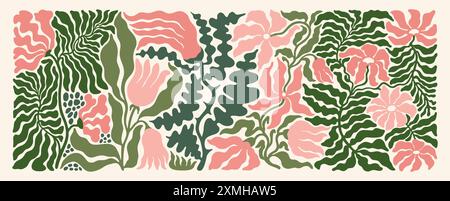 Design floral inspiré de Matisse moderne Illustration de Vecteur