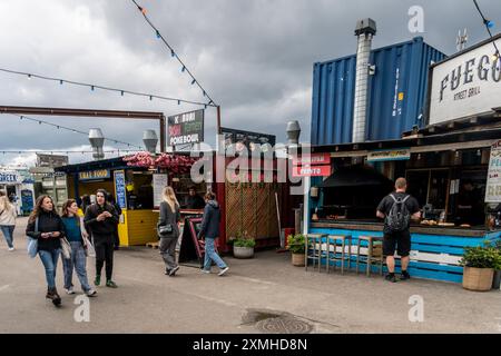 Reffen Street Food Market sur Refshaleoen à Copenhague, Danemark, Reffen Street Food Markt, Refshaleoen Halbinsel, Kopenhagen *** Reffen Street Food Market sur Refshaleoen à Copenhague, Danemark, Reffen Street Food Market, Refshaleoen Peninsula, Copenhague Banque D'Images