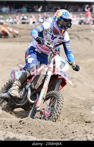 Lommel, Belgique. 28 juillet 2024. Espagnol Jorge Prado photographié en action lors du Grand Prix de motocross MXGP Flanders, course 14/20 du Championnat du monde FIM de Motocross, dimanche 28 juillet 2024 à Lommel. BELGA PHOTO MAARTEN STRAETEMANS crédit : Belga News Agency/Alamy Live News Banque D'Images