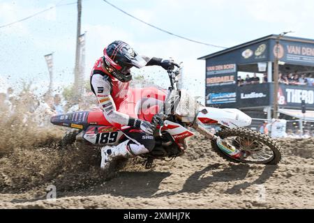 Lommel, Belgique. 28 juillet 2024. Le néerlandais Brian Bogers photographié en action lors du Grand Prix de motocross MXGP Flanders, course 14/20 du Championnat du monde FIM de Motocross, dimanche 28 juillet 2024 à Lommel. BELGA PHOTO MAARTEN STRAETEMANS crédit : Belga News Agency/Alamy Live News Banque D'Images