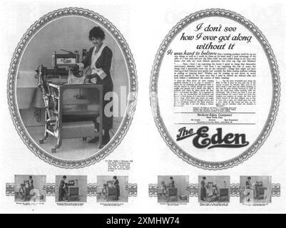 1919 Eden Clothes Washer lave-linge annonce - Brokaw-Eden Company New York Banque D'Images
