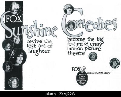 Promo Sunshine Comedies de Fox Entertainments 1919 Banque D'Images