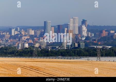 Une vue du grand groupe de bâtiments des bâtiments d'hébergement étudiant Arena Quarter à Leeds City Centre, West Yorkshire, Royaume-Uni Banque D'Images