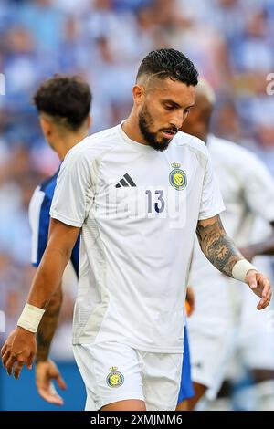 FC Porto vs Al Nassr, Porto, Dragon Stadium, Portugal. 28 juillet 2024. Photo de gauche à droite, Alesx telles (joueur Al Nassr), lors du match de présentation de l'équipe portugaise FC Porto. Crédit : Victor Sousa/Alamy Live News Banque D'Images