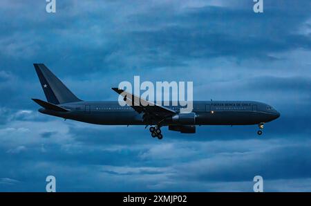 Zurich, Suisse, 14 juin 2024 : la délégation du Chili se rend à la Conférence de paix en Ukraine à bord d'un Boeing 767-3YER de l'armée de l'air chilienne. ORD Banque D'Images