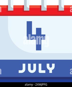 Calendrier du 4 juillet Illustration de Vecteur