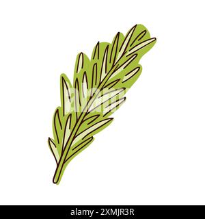 Plante de romarin, branche d'herbe verte fraîche dans un style plat. Épices aromatiques organiques pour la cuisson des aliments, culinaire, conception de menu. Illustration vectorielle isolée Illustration de Vecteur