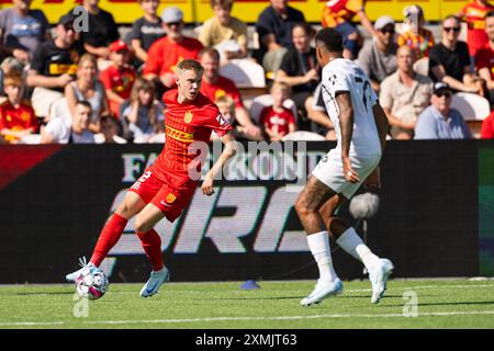 Farum, Danemark. 27 juillet 2024. Oliver Antman (22 ans) du FC Nordsjaelland vu lors du match de Superliga 3F entre le FC Nordsjaelland et le FC Midtjylland à droite de Dream Park à Farum. Banque D'Images