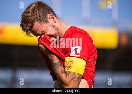 Farum, Danemark. 27 juillet 2024. Kian Hansen du FC Nordsjaelland vu après le match de Superliga 3F entre le FC Nordsjaelland et le FC Midtjylland à droite de Dream Park à Farum. Banque D'Images