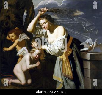 Vénus châtiant Cupidon, peinture de Jan van Bijlert Banque D'Images