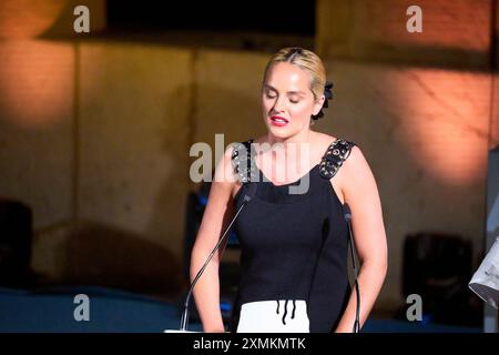 Palma, Îles Baléares, Espagne. 28 juillet 2024. Noomie Merlant assiste au Gala de clôture de la 14ème édition du 'Atlantida Mallorca film Fest' au Centre culturel la Misericordia le 28 juillet 2024 à Palma, Espagne (crédit image : © Jack Abuin/ZUMA Press Wire) USAGE ÉDITORIAL SEULEMENT! Non destiné à UN USAGE commercial ! Banque D'Images