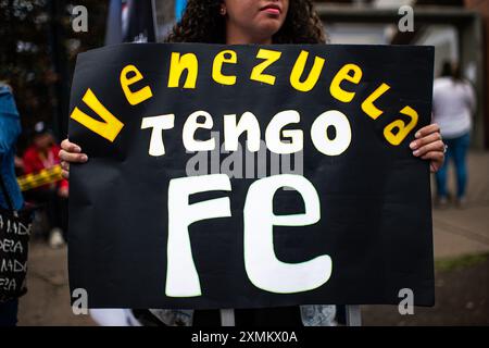 Bogota, Colombie. 28 juillet 2024. Lors des élections présidentielles de 2024 au Venezuela, à Bogota, Colombie, le 28 juillet 2024. Photo par : Sebastian Barros/long Visual Press crédit : long Visual Press/Alamy Live News Banque D'Images