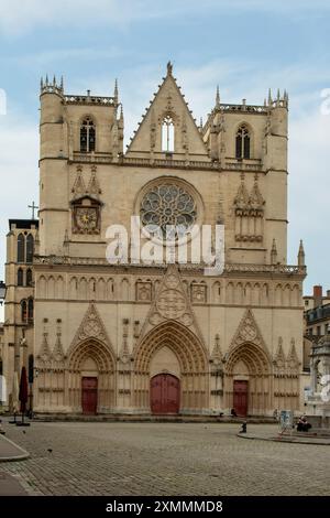 Cathédrale Saint Jean Baptiste, Lyon, Rhône, France Banque D'Images