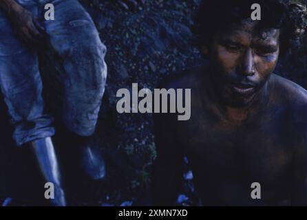 Extraction de graphite, Mexique. Banque D'Images