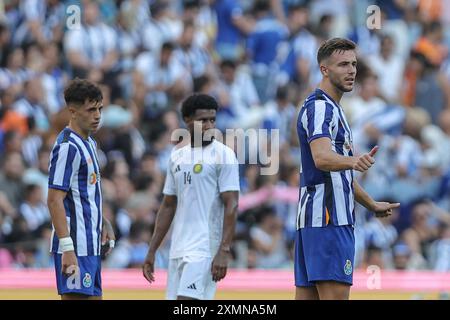 Porto, 07/28/2024 - Futebol Clube do Porto a accueilli Al Nasr à Estádio do Dragão ce soir dans un match de présentation pour les membres de l'équipe pour la saison 2024/25. Nico célèbre l'objectif. (Miguel Pereira/Global Imagens) Banque D'Images