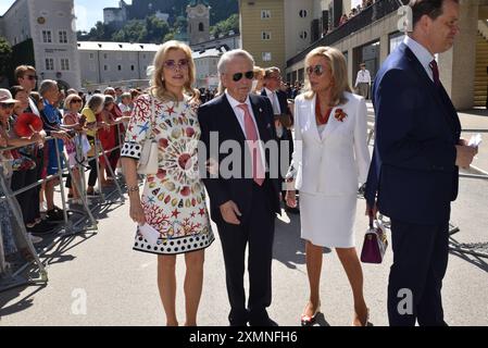 Wolfgang Porsche, Gabriele Prinzessin zu Leiningen, Renate Thyssen Henne, Festakt, Eröffnung Salzburger Festspiele, 2024, Manfred Siebinger *** Wolfgang Porsche, Gabriele Princesse de Leiningen, Renate Thyssen Henne, cérémonie d'ouverture du Festival de Salzbourg, 2024, Manfred Siebinger Banque D'Images