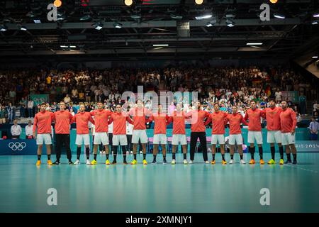 Paris, France. 29 juillet 2024. Équipe Allemagne Paris 2024 Jeux Olympiques Handball Japon vs Allemagne Japon vs Deutschland Olympische Spiele 29.07.2024 crédit : Moritz Muller/Alamy Live News Banque D'Images