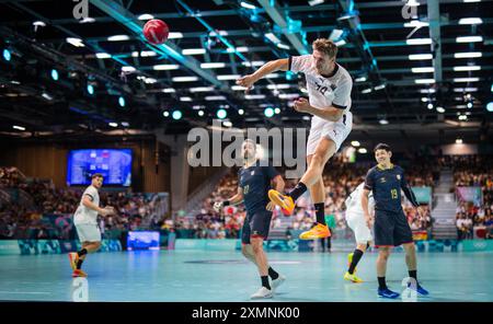 Paris, France. 29 juillet 2024. Christoph Steinert (GER) Paris 2024 Jeux Olympiques Handball Japon vs Allemagne Japon vs Deutschland Olympische Spiele 29.07.2024 crédit : Moritz Muller/Alamy Live News Banque D'Images