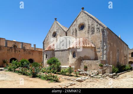 Arkadi ou Moni Arkadiou monastère sur l'île de Crète (Grèce) - célèbre monastère grec orthodoxe, symbole de la liberté crétoise Banque D'Images